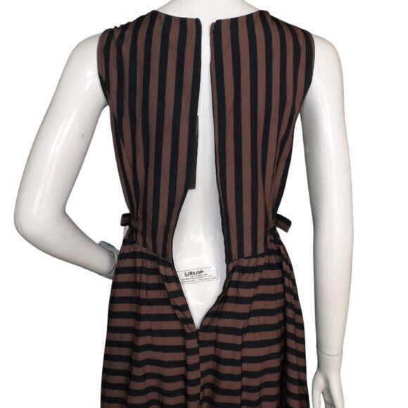 new SCARLET DARKNESS Dress, 10, Brown/Black Stripes, Hi-Low Skirt, Lace/Buckles - Picture 7 of 14